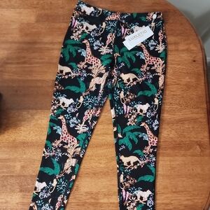 Lilly Pulitzer Kids Jungle Adventure Leggings - Black and Green
